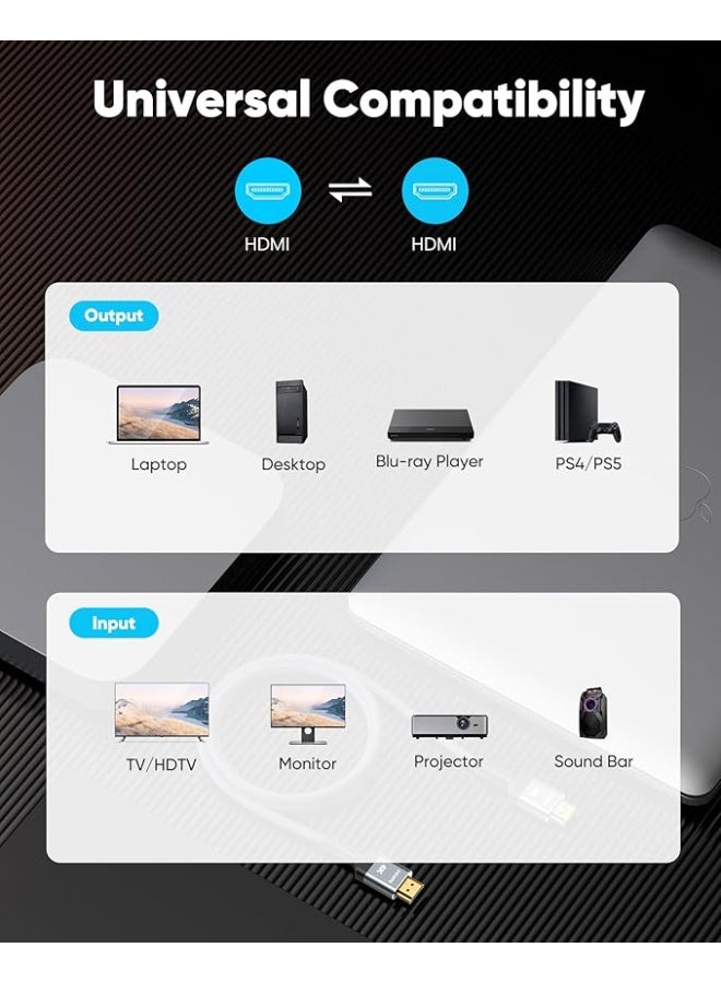 CABLE CONV 4K HDMI 2.0 Cable 1.5m- High Speed 18Gbps Bandwidth - Gold Plated Connector - Support 4K@60Hz and 2K@144Hz - Compatible with Laptop, Computer, Monitor, Projectors, TV, PS4, PS5, Xbox, Switch, HDTV - Image 3